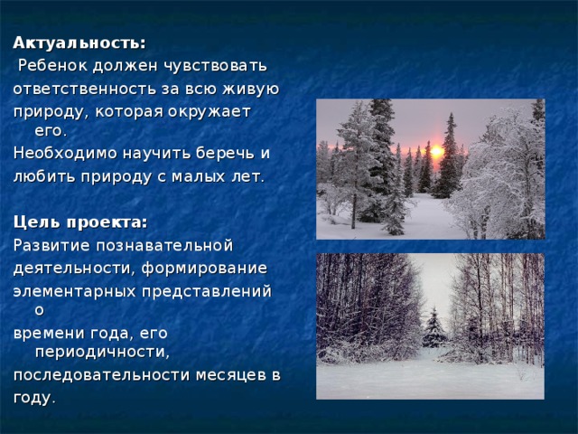 Исследовательский проект времена года