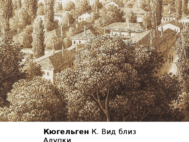 Кюгельген  К. Вид Бахчисарая. Кюгельген  К. Вид близ Алупки.  