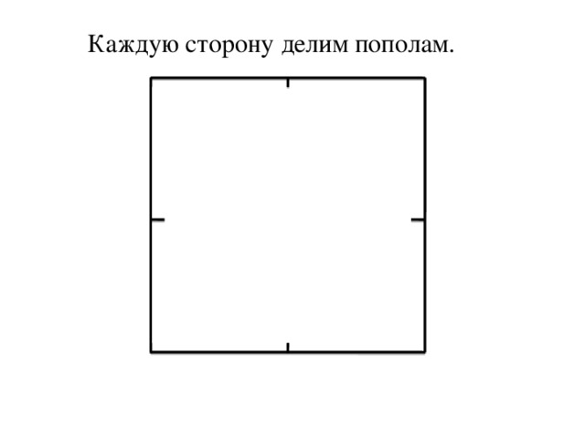 Каждую сторону делим пополам. 