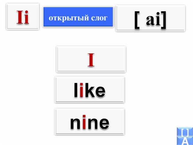 открытый слог [ ] A 