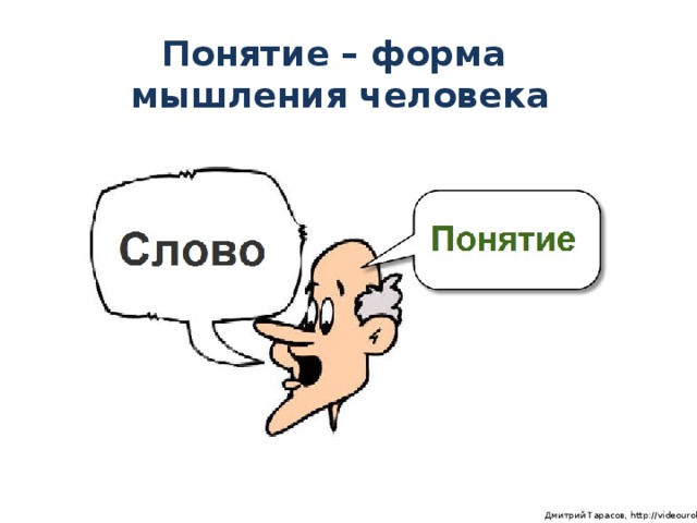 Понятие – форма  мышления человека  Дмитрий Тарасов, http://videouroki.net