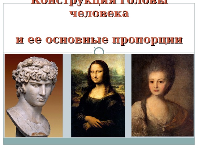 Конструкция головы человека    и ее основные пропорции 
