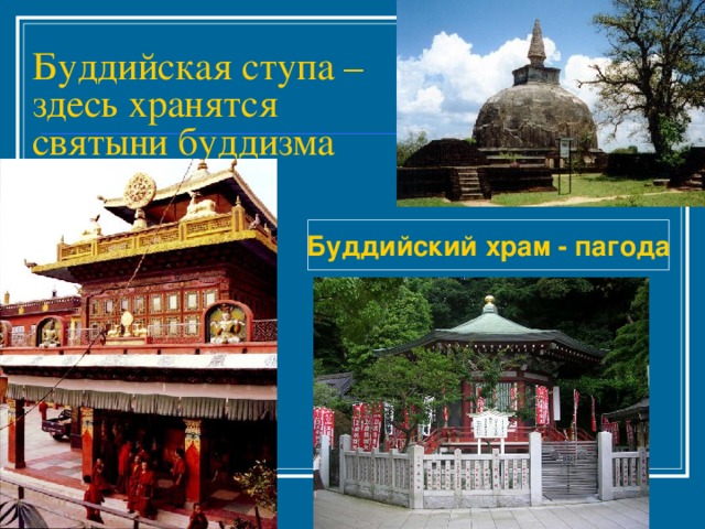 Буддийская ступа – здесь хранятся святыни буддизма Буддийский храм - пагода 