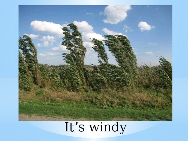 It’s windy 