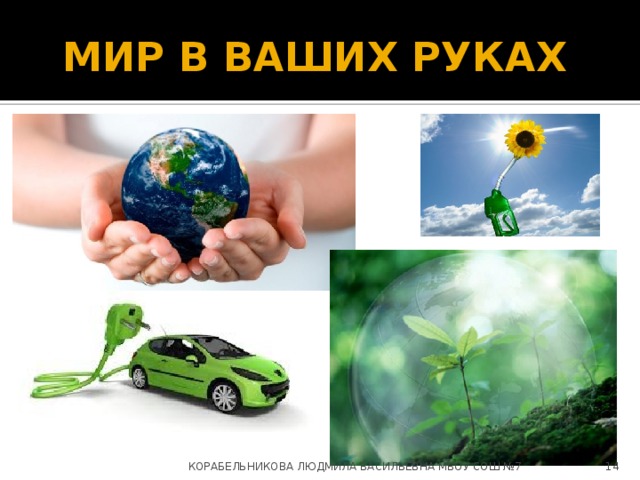 МИР В ВАШИХ РУКАХ  КОРАБЕЛЬНИКОВА ЛЮДМИЛА ВАСИЛЬЕВНА МБОУ СОШ №7