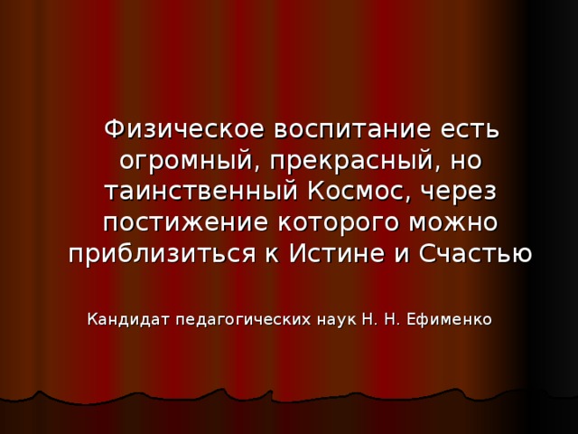 Кандидат педагогических наук Н. Н. Ефименко 