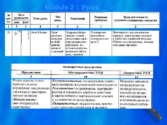 Module 2 : Урок _ – _ 