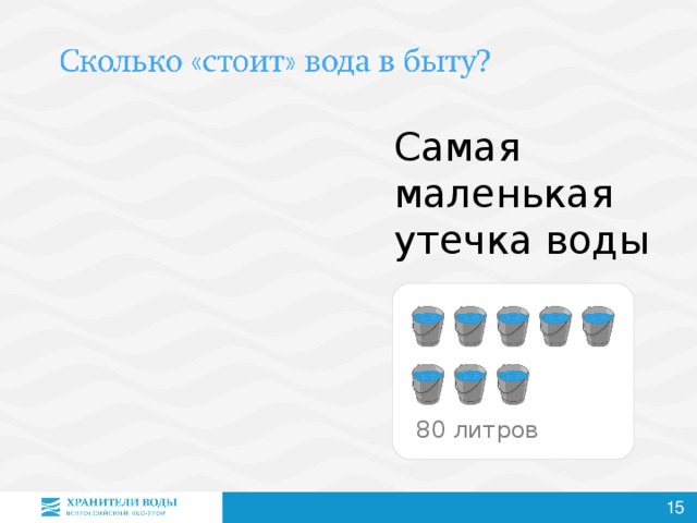 Самая маленькая утечка воды 80 литров  
