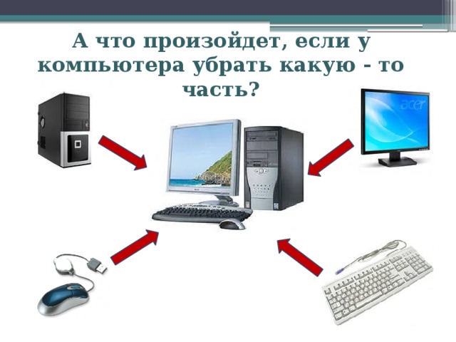 А что произойдет, если у компьютера убрать какую - то часть? 