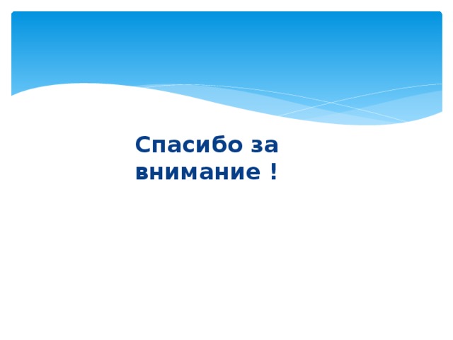 Спасибо за внимание ! 
