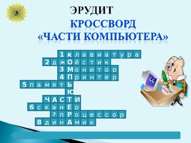 3 1 к л а в и а т у р а т й и с ж О д к 2 3 р о т и н о М н е т р и р П 4 5 а п Ь м т я Ю Т И С А Ч к 6 с р а н Е е с с о р п ц о 7 Р м А н и д и к 8