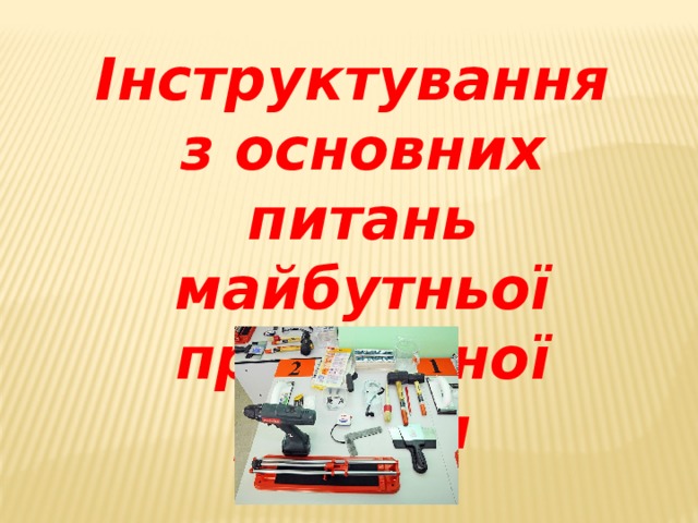 Інструктування з основних питань майбутньої практичної роботи  