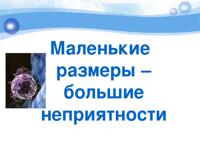 Маленькие размеры – большие неприятности 