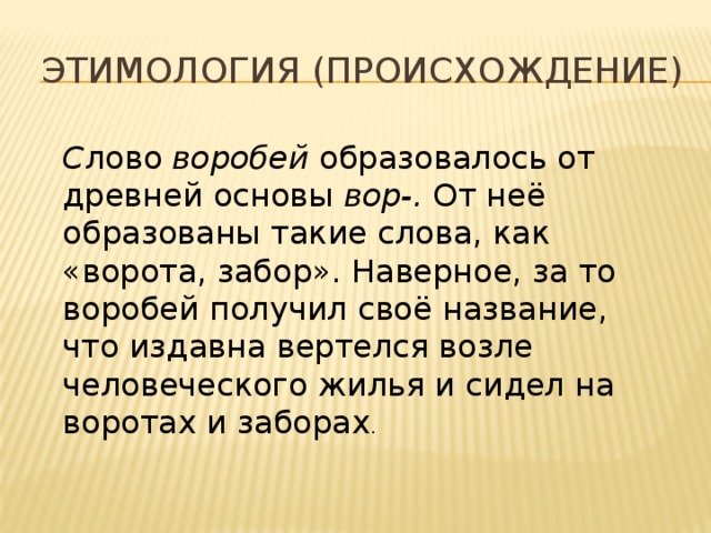 План текста воробей на часах