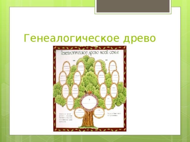 Родословная моей семьи 2 класс