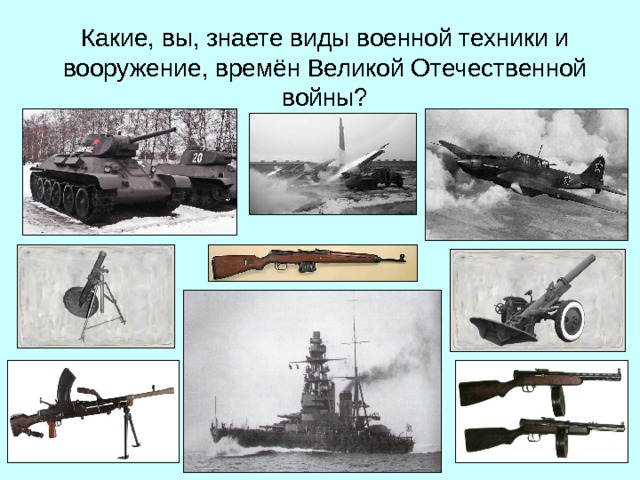 Образцы военной техники и вооружения периода великой отечественной войны и их создатели