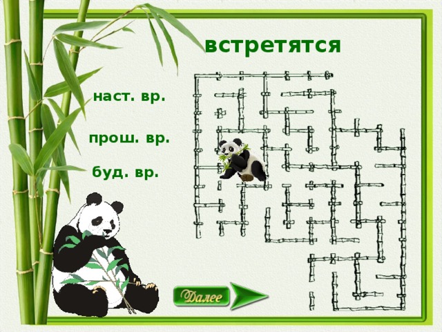 встретятся наст. вр. прош. вр. буд. вр.