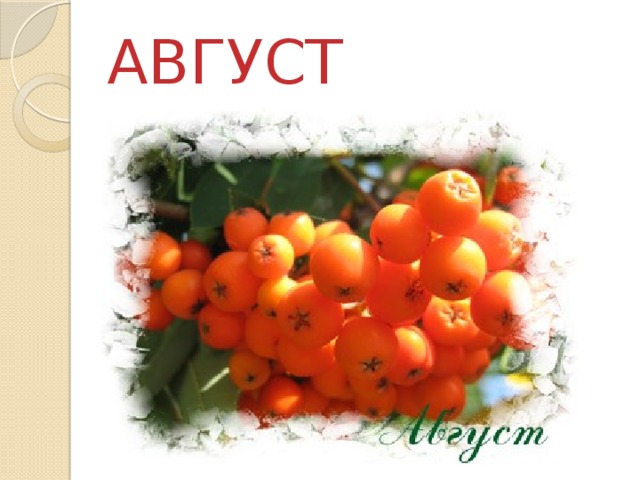 АВГУСТ 