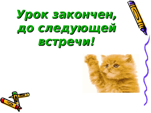 Урок закончен, до следующей встречи! 