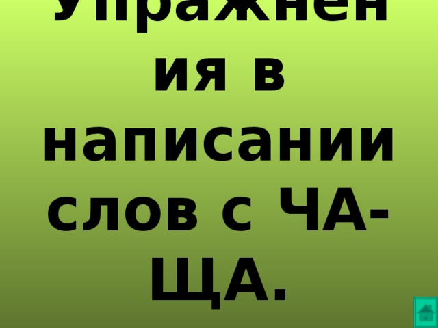 Упражнения в написании слов с ЧА-ЩА. 