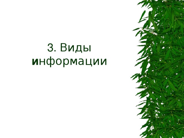 3. Виды и нформации 