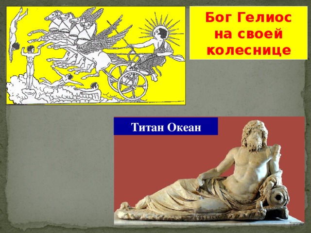 Бог Гелиос на своей колеснице Титан Океан 
