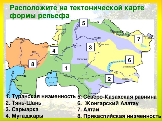 Карта туранской низменности
