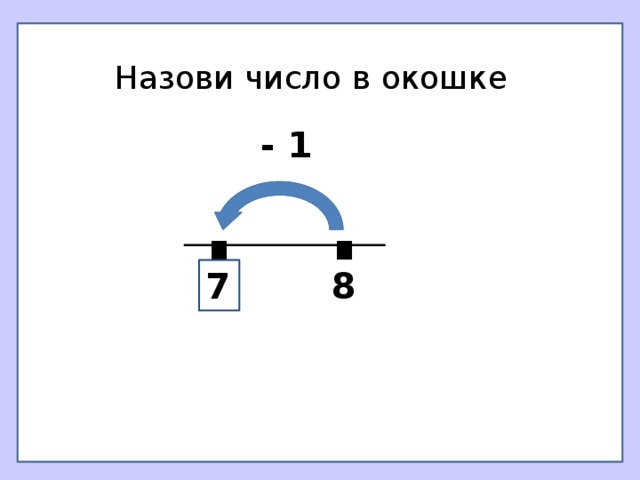 Назови число в окошке . . - 1 7 8 