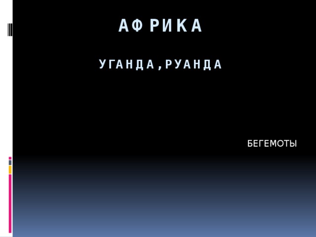 АФРИКА   УГАНДА, РУАНДА БЕГЕМОТЫ 