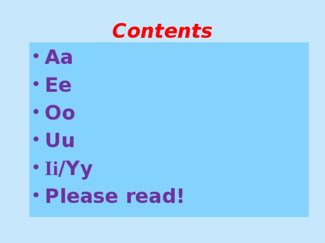 Contents