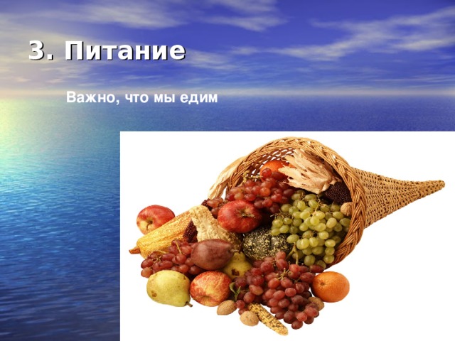 3. Питание Важно, что мы едим 