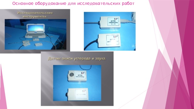 Основное оборудование для исследовательских работ  