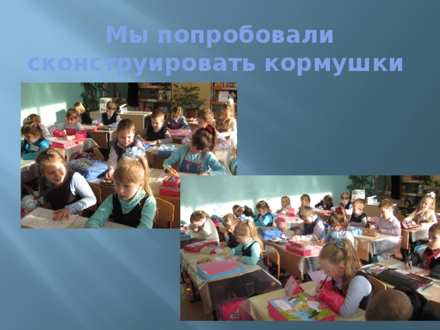 Мы попробовали сконструировать кормушки 