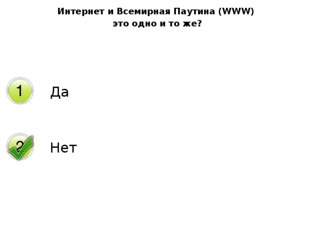 Интернет и Всемирная Паутина (WWW)  это одно и то же?