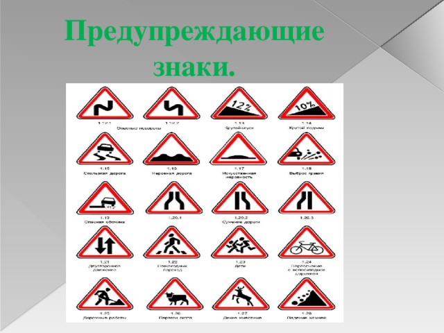 Предупреждающие знаки. 