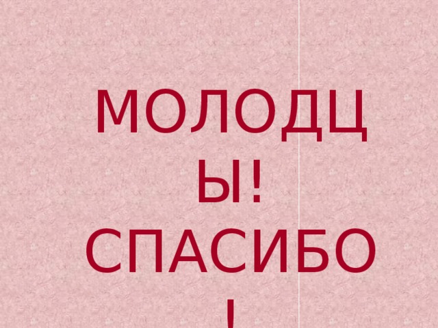МОЛОДЦЫ! СПАСИБО! 