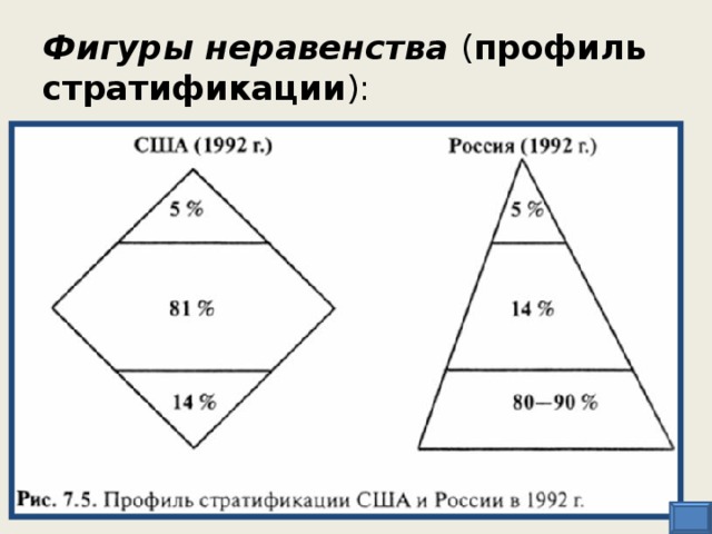 Фигуры неравенства  ( профиль стратификации ): 