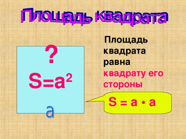 Презентация площадь квадрата