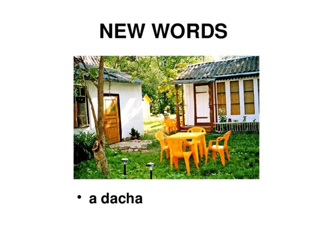NEW WORDS a dacha  