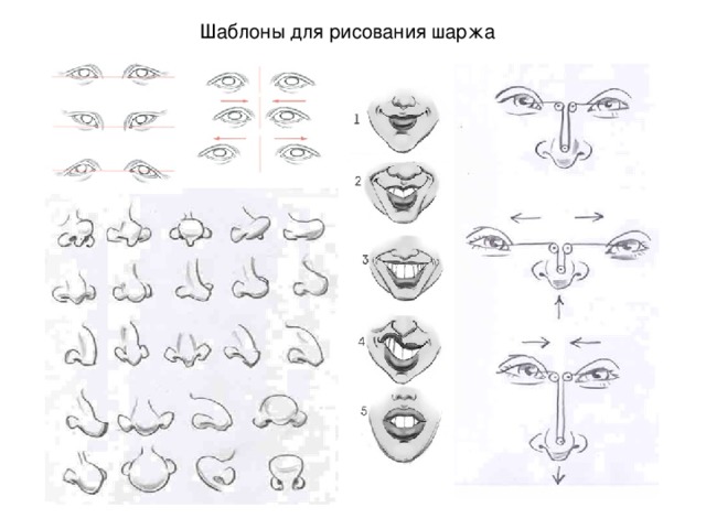 Шаблоны для рисования шаржа 