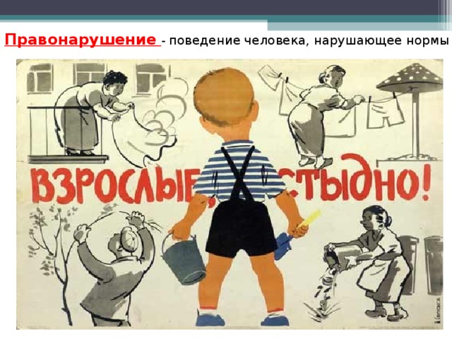 Правонарушение  - поведение человека, нарушающее нормы права . 