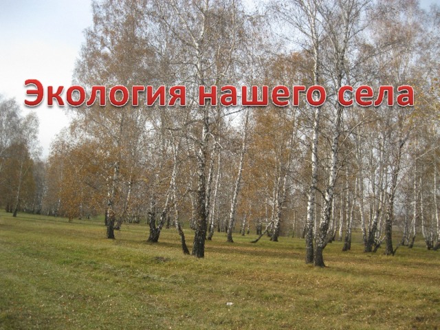 Экология нашего села презентация