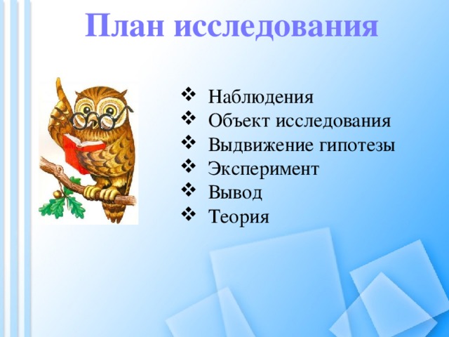 План исследования