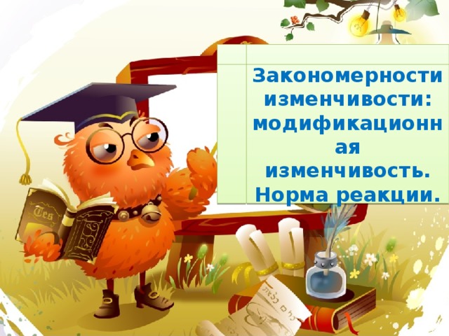 Закономерности изменчивости: модификационная изменчивость. Норма реакции. 