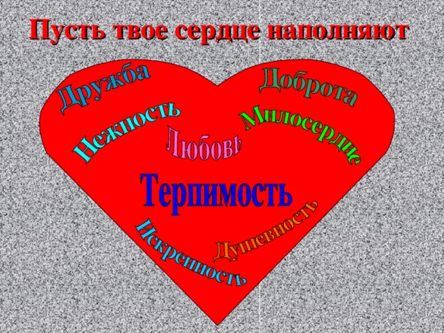 Пусть твое сердце наполняют  