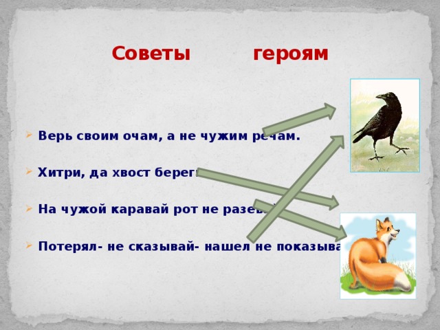 Ворона и лисица 3 класс тех карта