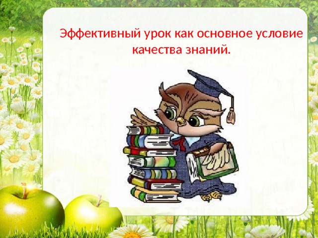 Эффективный урок как основное условие качества знаний. 