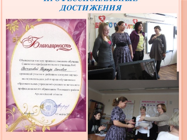 Профессиональные достижения 