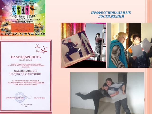 Профессиональные  достижения 