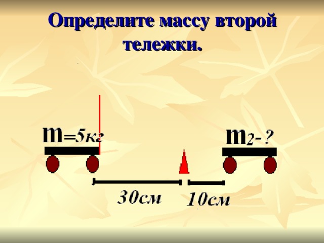 Определите массу второй тележки.  